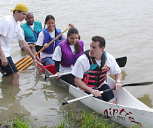 Civil engineering students compete against students from other universities in the concrete canoe competition organized by the American Society of Civil Engineers (ASCE).