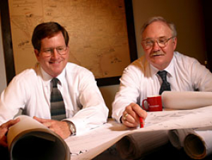 Scholarship Donors and UH Alumni: Odis Cobb, P.E., R.P.L.S. (1971 BSCE, 1979 MSCE) (left) and William Fendley, P.E. (1971 BSCE) (right) Scholarship Donors and UH Alumni: Odis Cobb, P.E., R.P.L.S. (1971 BSCE, 1979 MSCE) (left) and William Fendley, P.E. (1971 BSCE) (right)