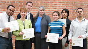 Civil Engineering Outstanding Students and Departmental Scholarship Recipients with Dr. Herman (middle), from left: Kimani Augustine, Jane Powell, Eric Writer, Deborah Meroniuc, Lan Vo, and Mutaz Abedalqader Civil Engineering Outstanding Students and Departmental Scholarship Recipients with Dr. Herman (middle), from left: Kimani Augustine, Jane Powell, Eric Writer, Deborah Meroniuc, Lan Vo, and Mutaz Abedalqader