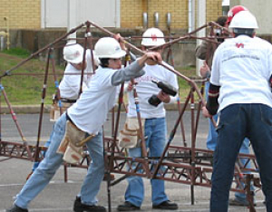 Civil engineering students compete against students from other universities in the steel bridge competition organized by the American Society of Civil Engineers (ASCE) and the American Institute for Steel Construction (AISC).